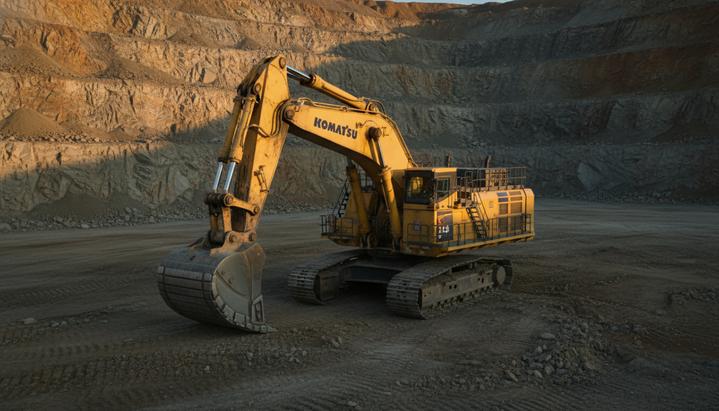 BIA Group приобрела BPM Construction для экспансии на рынке Европы Крупный желтый экскаватор в просторном ступенчатом карьере на рассвете.