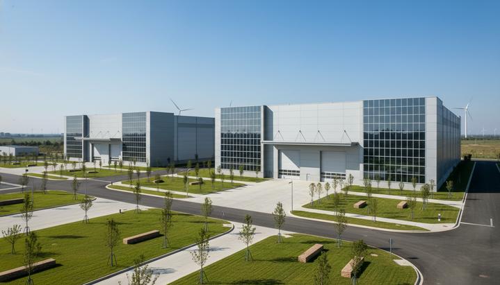 BEUMER Group расширяет производство в Китае новым заводом в Тайцане Внешний вид нового современного производственного комплекса BEUMER Group с двумя крупными цехами в Тайцане, Китай.