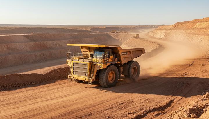 В Австралии испытали модернизированный автономный самосвал Komatsu Большой карьерный самосвал Komatsu едет по технологической дороге в открытом карьере золотодобывающего рудника.