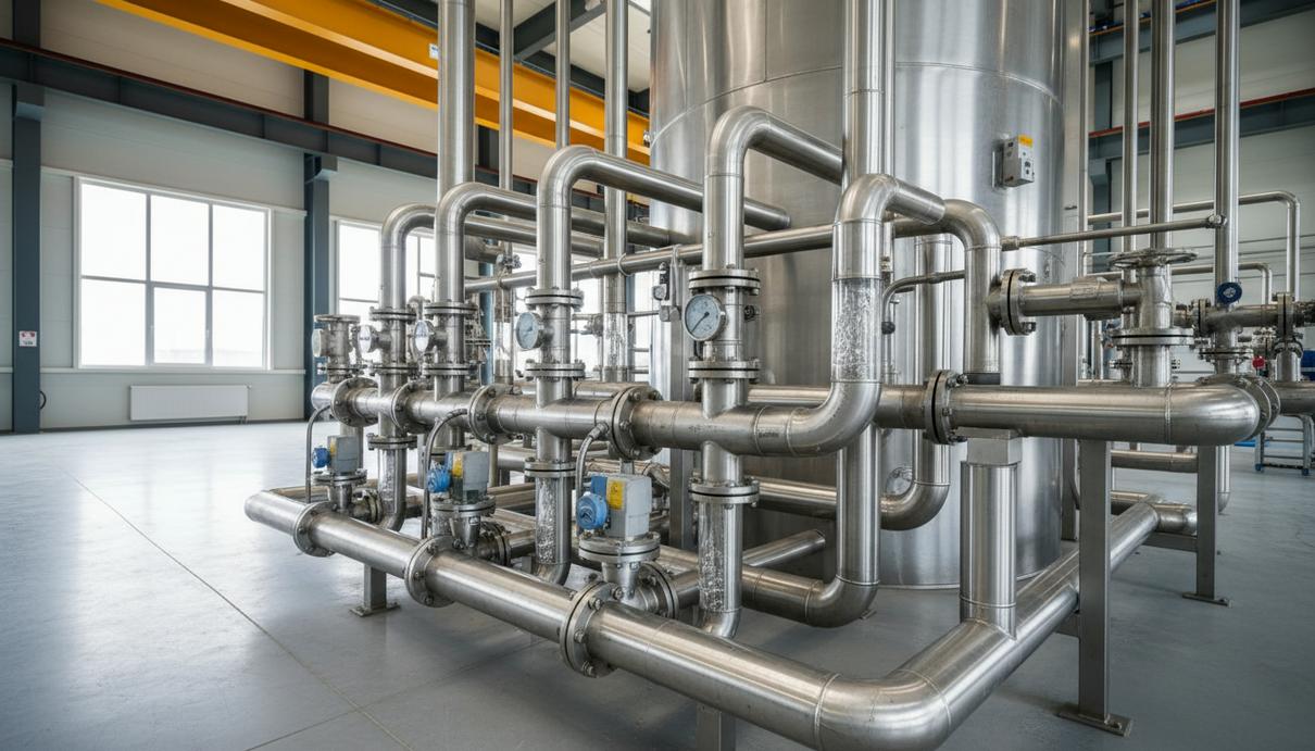 Промышленная установка колонной флотации с системой труб для обогащения полезных ископаемых