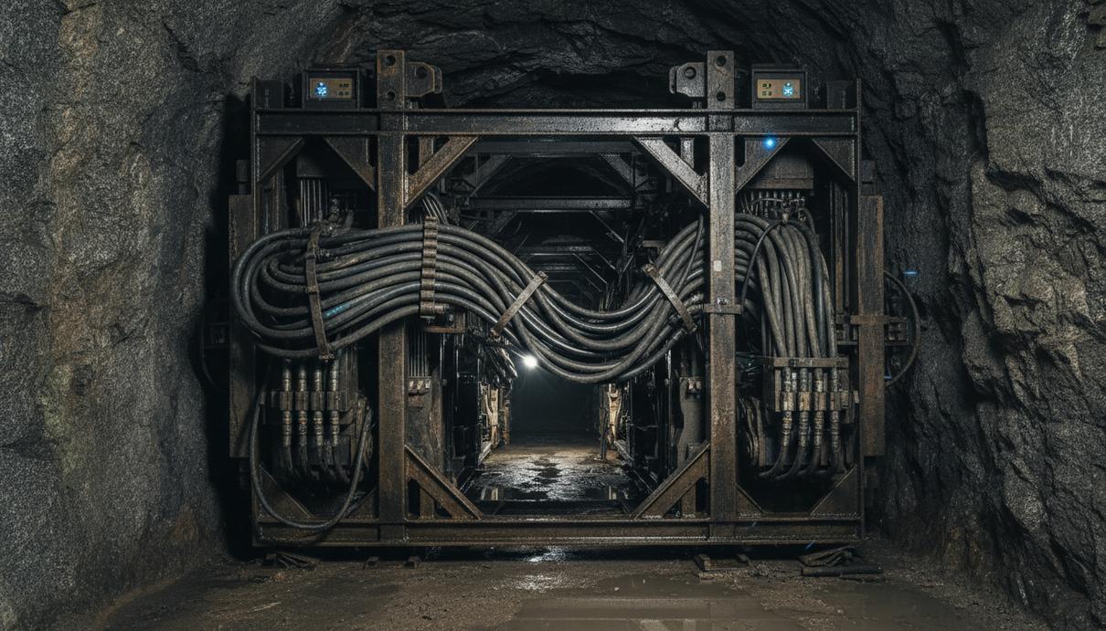 Master Drilling внедрила систему дистанционного бурения на руднике в Канаде Промышленная буровая установка в подземном тоннеле шахты на месторождении в Канаде.