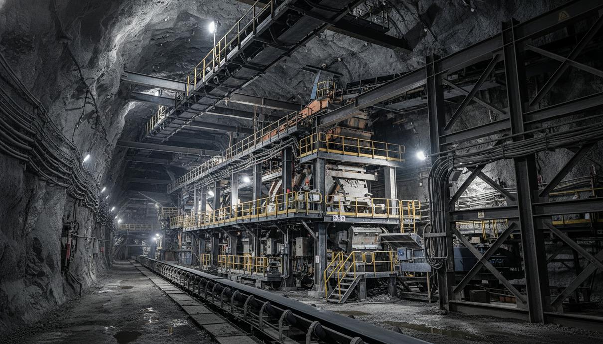 Завершилась смена собственников компаний Cementation и Terra Nova Technologies Промышленный конвейер и дробильное оборудование в туннеле подземного рудника