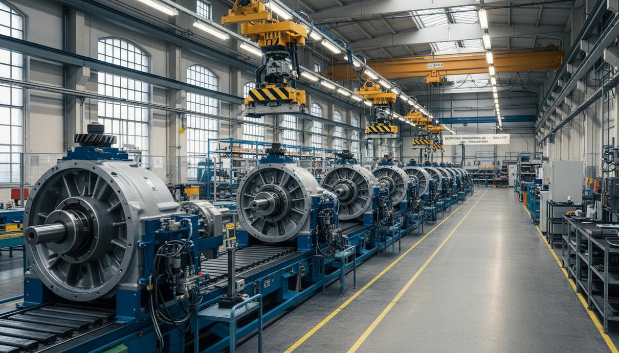 Carlyle продает производителя промышленных приводов Flender фонду Triton Цех промышленного предприятия с крупными механическими редукторами и узлами приводных систем.