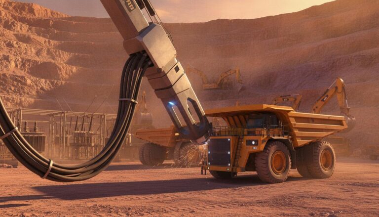 Komatsu и партнеры представили систему автоматической зарядки карьерной техники