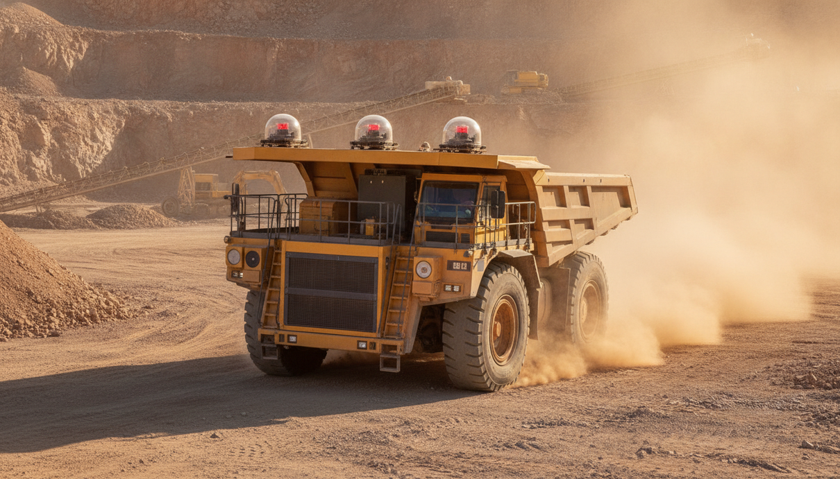 MicroVision продолжит поставки лидаров для беспилотников Caterpillar Беспилотный карьерный самосвал с датчиками-лидарами на корпусе в условиях открытого рудника.