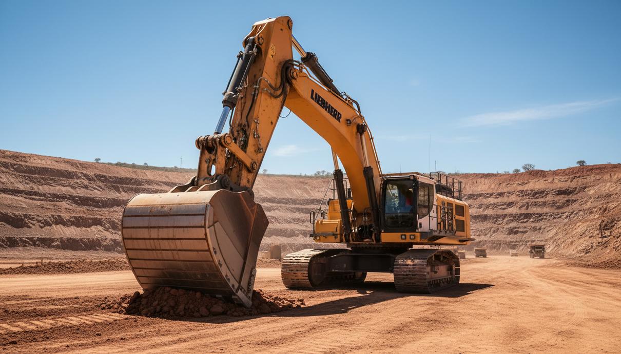 Northern Star получила первый 600-тонный экскаватор Liebherr Крупный карьерный экскаватор Liebherr R 9600 на золотодобывающем руднике Супер-Пит в Западной Австралии.