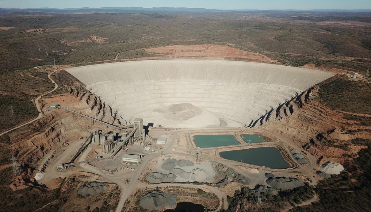 Almonty поставит Sandvik вольфрам из отвалов рудника в Испании Хвостохранилище вольфрамового рудника Лос-Сантос в Испании. Вид с воздуха на отвалы горной породы и промышленную инфраструктуру карьера.